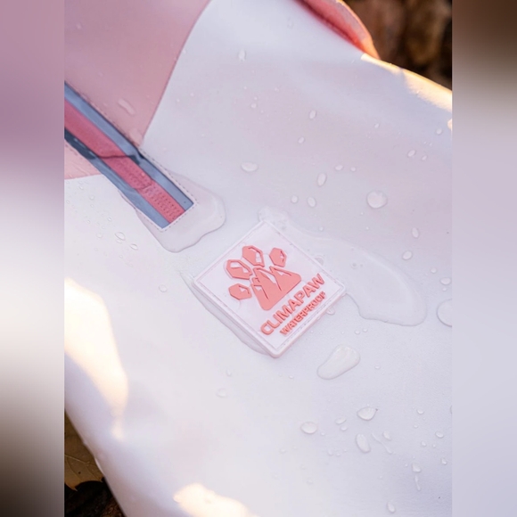 RIFRUF Stormhunter Rain Dog Coat Pink and White Sakura Dog Rain Jacket Size 22 - Picture 4 of 16